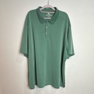 Tommy Bahama Men's 3XB Green Polo Shirt Big & Tall Modal Blend Short Sleeve